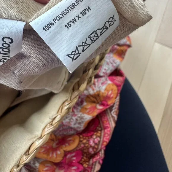 Vintage Capelli Straworld Woven Tote – Boho Butterfly Print - Picture 7 of 7